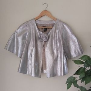 KAREN KANE NWOT Metallic Leather Cropped Jacket